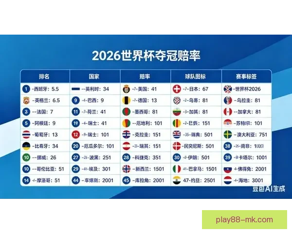 世界杯竞猜赔率大比拼分析 各大平台赔率对比与趋势解读